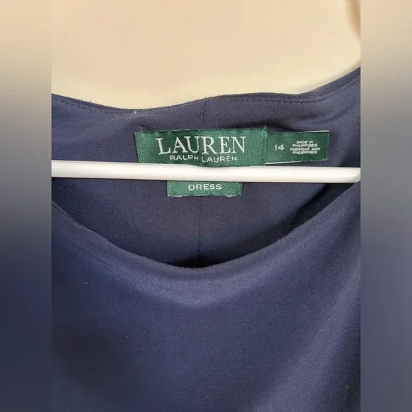 LAUREN Ralph Lauren blue & white Jersey Shift Dress - Picture 5 of 7